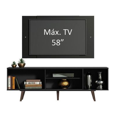 Rack Dubai com Pés e Painel Tv até 58" Preto/rustic Madesa