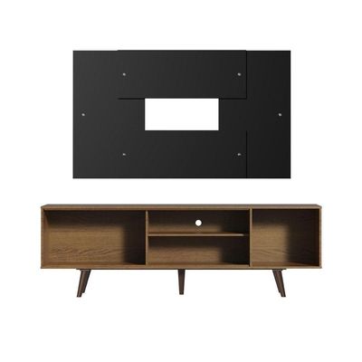 Rack Dubai com Pés e Painel Tv até 58" Rustic/preto Madesa