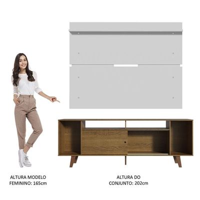 Rack Madesa Cancun com Pés e Painel para Tv Até 65 Polegadas