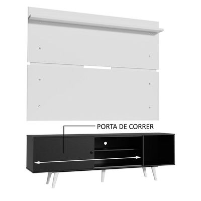 Rack Madesa Dubai e Painel para Tv até 65 Polegadas com Pés