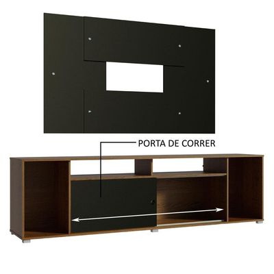 Rack Cancun e Painel Tv até 58" Rustic/preto Madesa