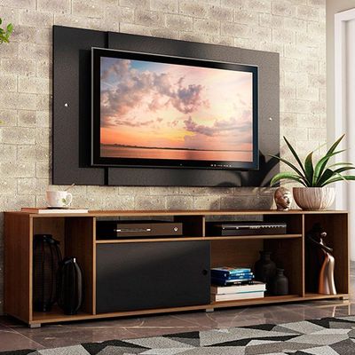 Rack Cancun e Painel Tv até 58" Rustic/preto Madesa