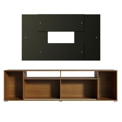 Rack Cancun e Painel Tv até 58" Rustic/preto Madesa