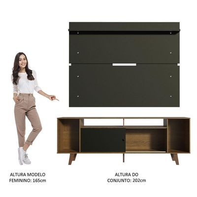 Rack Madesa Cancun com Pés e Painel para Tv Até 65 Polegadas