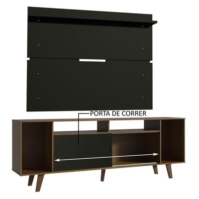 Rack Madesa Cancun com Pés e Painel para Tv Até 65 Polegadas