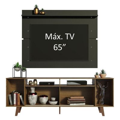 Rack Madesa Cancun com Pés e Painel para Tv Até 65 Polegadas