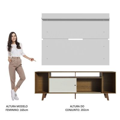 Rack Madesa Cancun com Pés e Painel para Tv Até 65 Polegadas