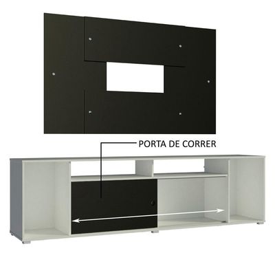 Rack Cancun e Painel Tv até 58" Branco/preto Madesa