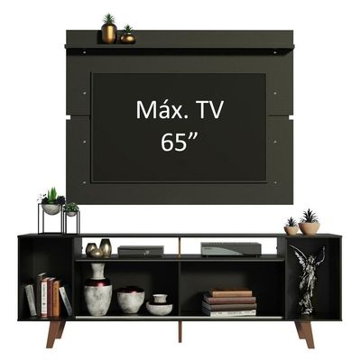 Rack Madesa Cancun com Pés e Painel para Tv Até 65 '''