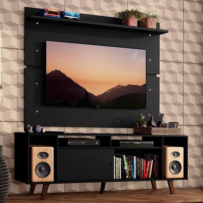 Rack Madesa Cancun com Pés e Painel para Tv Até 65 '''