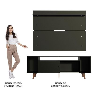 Rack Madesa Cancun com Pés e Painel para Tv Até 65 '''