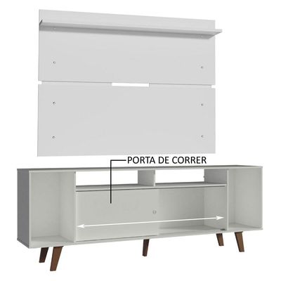 Rack Madesa Cancun com Pés e Painel para Tv Até 65 Polegadas