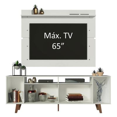 Rack Madesa Cancun com Pés e Painel para Tv Até 65 Polegadas