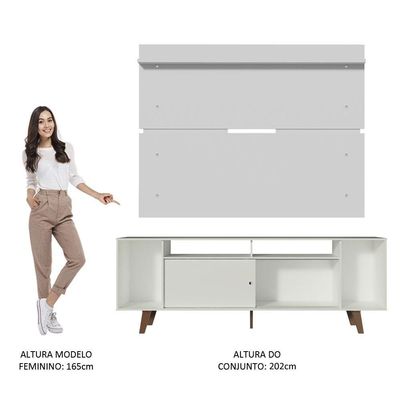 Rack Madesa Cancun com Pés e Painel para Tv Até 65 Polegadas
