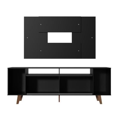 Rack e Painel para TV até 58" Cancun Preto com Pés Madesa