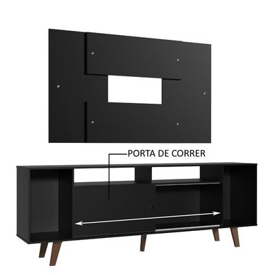 Rack e Painel para TV até 58" Cancun Preto com Pés Madesa