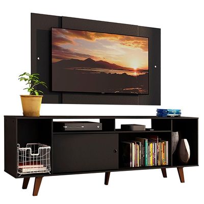 Rack e Painel para TV até 58" Cancun Preto com Pés Madesa