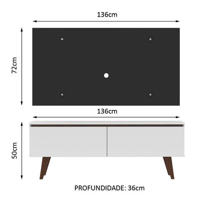 Rack e Painel para TV até 55" Le Mans 2 Portas Madesa