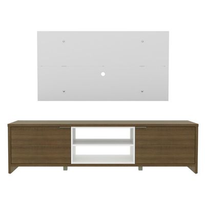 RackRustic e Painel para TV Metz Branco Madesa