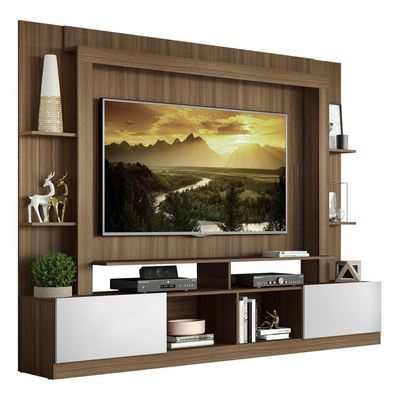 Rack Estante com Painel Tv 65 e 2 Portas Oslo Madeirado