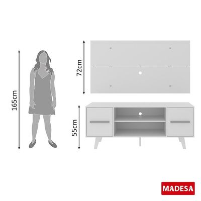 Rack e Painel para TV até 50" Copenhagen Branco Madesa