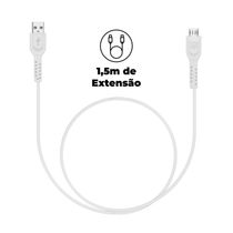 Cabo Dual Shock Micro USB V8 Branco - 1,2m - GShield