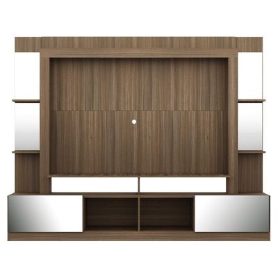Rack Estante com Painel Tv 65 e Espelho Oslo Madeirado preto