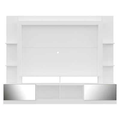 Rack com Painel Tv 65 Portas com Espelho Oslo Branco e preto
