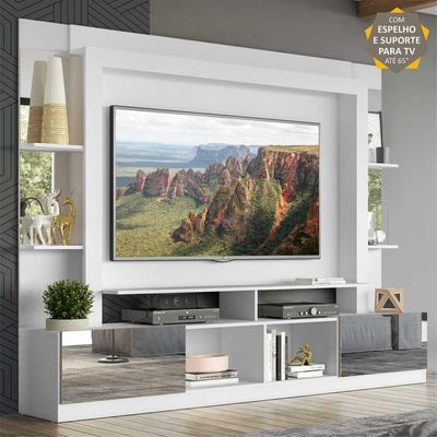 Rack Estante Com Suporte Tv 65´´ e Espelho
