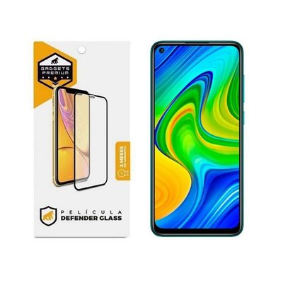 Película Defender Glass + Camera + Fibra de Carbono + Capa Dual Shock X Para Redmi Note 9 - Gshield