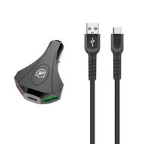 Kit Carregador Veicular Tank e Cabo Dual Shock Tipo C - Gshield