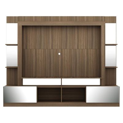 Rack Estante com Painel Tv 65 e Espelho Oslo Madeirado