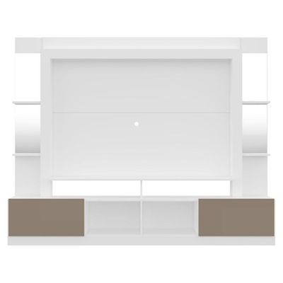 Rack com Painel Tv 65 Prateleiras com Espelho Oslo Branco