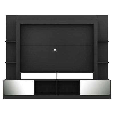 Rack com Painel Tv 65 Portas com Espelho Oslo Preto