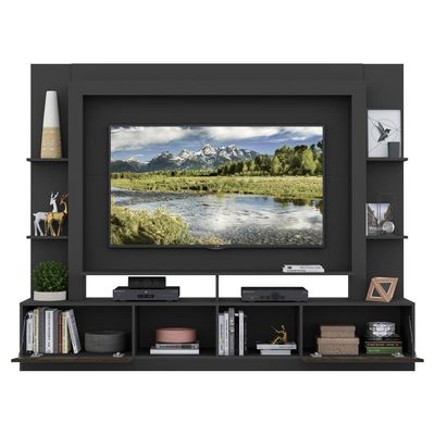 Rack com Painel Tv 65 Portas com Espelho Oslo Preto