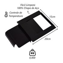 Registro Regulador Chamine Chapa Aço Preta Popular 15x20cm