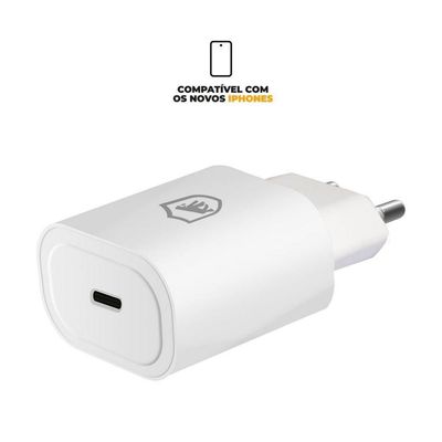 Kit Carregador Turbo Tipo C + Cabo Dual Shock Tipo C / Lightning + Carregador de Brinde - Gshield