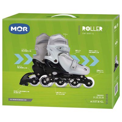 Roller Infantil Cinza - Tamanho P 30-33
