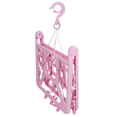 Mini-varal Retangular Dobrável 32 Prendedores - Rosa