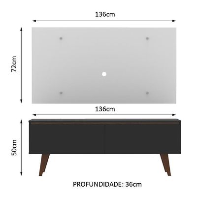 Rack e Painel para TV até 55" Le Mans 2 Portas Madesa