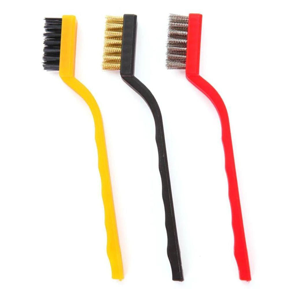 Kit De Escovas Multiuso Aço Latão E Nylon - 3 Peças