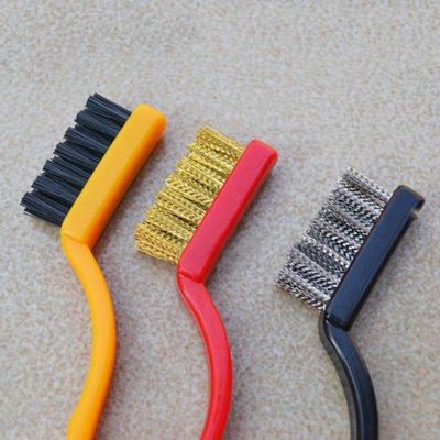 Kit De Escovas Multiuso Aço Latão E Nylon - 3 Peças
