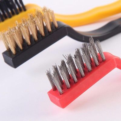 Kit De Escovas Multiuso Aço Latão E Nylon - 3 Peças