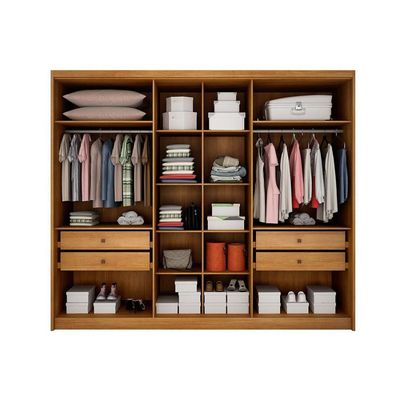Guarda Roupa Casal 6 Portas e 4 Gavetas c/ Espelho Rizon/Linea Branco - Novo Horizonte