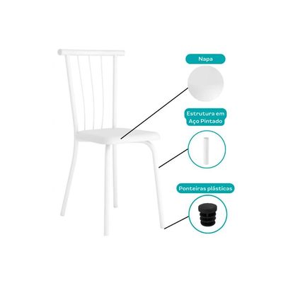 Cadeira Sala de Jantar 154 Aço Kit 2 Uni Preto/Courano Preto - Carraro