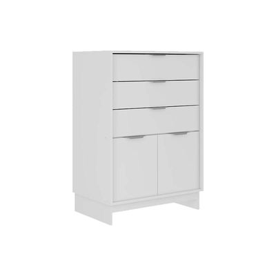 Cômoda de Quarto 1112 c/ 2 Portas e 3 Gavetas Branco - Carraro