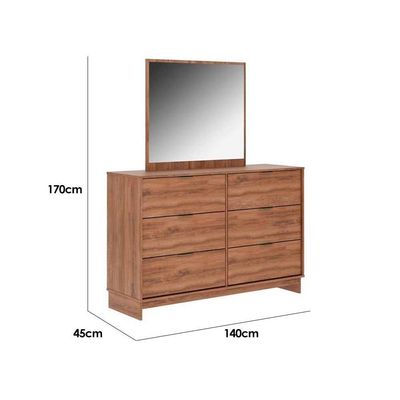 Cômoda de Quarto 1160 c/ 6 Gavetas c/ Espelho Branco/Courano Branco - Carraro