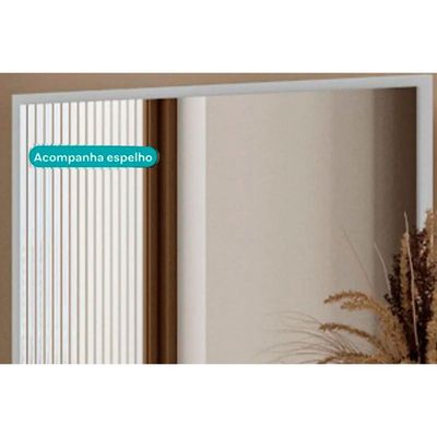 Cômoda de Quarto 1160 c/ 6 Gavetas c/ Espelho Branco/Courano Branco - Carraro