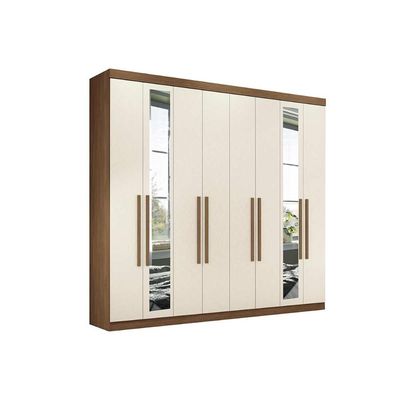 Guarda Roupa Casal 8 Portas e 4 Gavetas c/ Espelho 8.4 Master New Jatoba/Grafitte - Santos Andirá