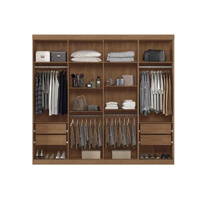 Guarda Roupa Casal 8 Portas e 4 Gavetas c/ Espelho 8.4 Master New Jatoba/Grafitte - Santos Andirá
